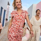 Combishort ceinturée col cubain terracotta femme en promo chez La Halle Combishort ceinturée col cubain terracotta femme dans le catalogue La Halle