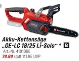 Akku-Kettensäge GE-LC 18/25 Li-Solo im aktuellen toom Baumarkt Prospekt