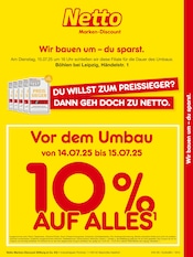 Aktueller Netto Marken-Discount Rötha Prospekt "Vor dem Umbau 10% AUF ALLES." mit 2 Seiten