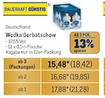 Aktuelles Wodka Gorbatschow Angebot bei Metro in Mannheim ab 18,42 €