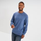 Pull droit col rond coton mélangé bleu foncé homme en promo chez La Halle Pull droit col rond coton mélangé bleu foncé homme dans le catalogue La Halle