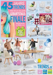 Trends Prospekt der Woche "45 Jahre Trends - Feier mit uns das große Geburtstagsfinale" Seite 1, 11.10.2025 bis 01.11.2025 für Leverkusen Aktueller Trends Prospekt "45 Jahre Trends - Feier mit uns das große Geburtstagsfinale" Seite 1 von 8 Seiten für Leverkusen