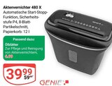 Aktenvernichter 480 X im Angebot bei GLOBUS in Pirmasens Aktenvernichter 480 X Angebote von GENIE bei GLOBUS Pirmasens für 6,99 €