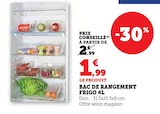 Bac de rangement Frigo 4L en promo chez Hyper U Courrières à 1,99 €