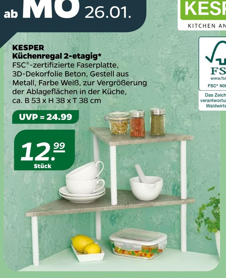 Küchenregal 2-etagig