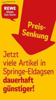 Aktueller REWE Prospekt "Dein Markt" Seite 1 von 32 Seiten für Springe