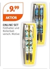 Online Set Füllhalter und Rollerball für 9,99 € bei Müller im Angebot Online Set Füllhalter und Rollerball im aktuellen Müller Prospekt