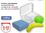 Fun Brot- und Vesperbox 400 ml Angebote von Rotho bei GLOBUS Neunkirchen für 1,49 €