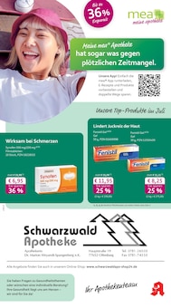 Aktueller mea - meine apotheke Prospekt (Offenburg, 4 Seiten zum blättern mea - meine apotheke Prospekt Unsere Juli-Angebote mit 4 Seiten