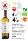 Joker AOP Bordeaux Bio - Château Le Petit Verdus à 4,54 € dans le catalogue Intermarché Express