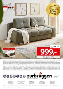 Sofa im Zurbrüggen Prospekt "Ihr Einrichtungshaus der Extraklasse!" mit 4 Seiten (Oldenburg)