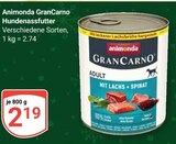 GranCarno Hundenassfutter Angebote von Animonda bei GLOBUS Siegen für 2,19 €