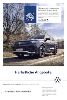 Aktueller Volkswagen Prospekt "Herbstliche Angebote." Seite 1 von 1 Seite für Pfatter