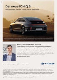 Hyundai Prospekt für Bad Düben mit 8 Seiten Hyundai Prospekt für Bad Düben: "Der neue IONIQ 6", 8 Seiten, 15.11.2022 - 13.12.2022