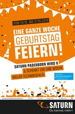 Saturn Prospekt "Aktuelle Angebote", 1 Seiten, für Paderborn, 24.10.2019 - 27.10.2019 Saturn Prospekt "Aktuelle Angebote", 1 Seiten, für Paderborn, 24.10.2019 - 27.10.2019