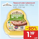 Teewurst oder Leberwurst im Angebot bei Netto Marken-Discount in Pforzheim Teewurst oder Leberwurst Angebote von Hofmaier bei Netto Marken-Discount Pforzheim für 1,19 €