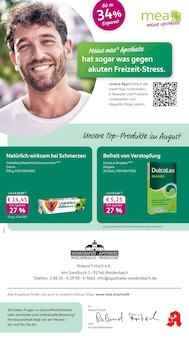 mea - meine apotheke Prospekt der KW 32 "Unsere August-Angebote" Aktueller mea - meine apotheke Prospekt "Unsere August-Angebote" Seite 1 von 4 Seiten
