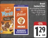 Zwieback Minis Vollmilch Schoko Angebote von Brandt bei E center Jena für 1,29 €