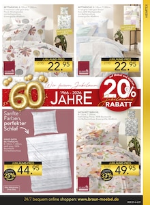 Bettwäsche im BRAUN Möbel-Center Prospekt "Wir feiern Jubiläum!" mit 24 Seiten (Freiburg (Breisgau))
