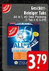 All in 1 Geschirr-Reiniger Tabs Angebote von Gut & Günstig bei EDEKA Monheim für 3,79 €