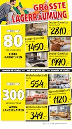 Wohnlandschaft im Polstermöbel Fischer Prospekt "UNSERE GRÖSSTE LAGERRLAGERRÄUMUNG" auf Seite 3