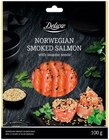 Émincés de saumon fumé norvégien - Deluxe en promo chez Lidl Quimper à 3,39 €