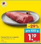 Falsches Filet vom Jungbullen für 1,19 € bei Netto Marken-Discount im Angebot Falsches Filet vom Jungbullen im aktuellen Netto Marken-Discount Prospekt