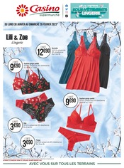 Catalogue Casino Supermarchés du moment, 30/01/2023 - 26/02/2023 Prospectus Casino Supermarchés en cours, "Les belles inspirations sous-vêtements & lingerie",6 pages