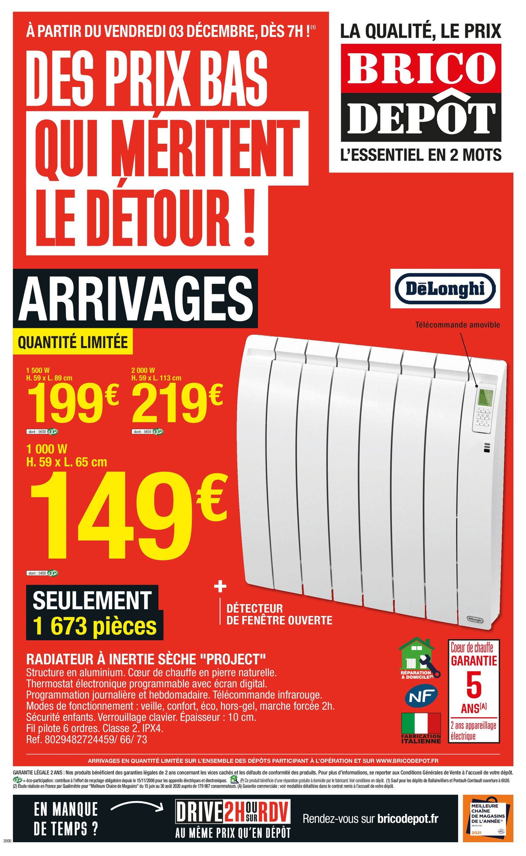 Catalogue Brico Dépôt à La Pomponnette, avec 12 pages Prospectus Brico Dépôt à La Pomponnette, "Des prix bas qui méritent le détour !", 12 pages, 03/12/2021 - 30/12/2021