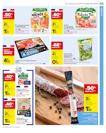 Prix et réduction Saucisse dans le prospectus Carrefour en cours Offre Saucisse dans le catalogue Carrefour du moment à la page 23