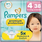 Couches premium protection t4 x 38 - PAMPERS en promo chez Intermarché Hyper Clichy à 3,17 €