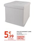 Pouf de rangement carré dans le catalogue Intermarché Express