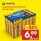 Longlife Batterien AA bei Netto Marken-Discount im Denkte Prospekt für 6,99 €