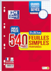 540 PAGES DE FEUILLES SIMPLES PERFORÉES OXFORD - OXFORD - Auchan Hypermarché à Poitiers 540 PAGES DE FEUILLES SIMPLES PERFORÉES OXFORD - OXFORD en promo chez Auchan Hypermarché Poitiers à 5,29 €