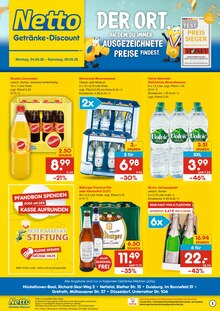 Volvic im Netto Marken-Discount Prospekt "DER ORT, AN DEM DU IMMER AUSGEZEICHNETE PREISE FINDEST." mit 2 Seiten (Ratingen)