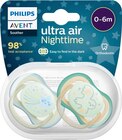 Schnuller ultra air Night, grün/weiß,  0-6 Monate von Philips AVENT im aktuellen dm-drogerie markt Prospekt