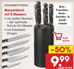 Messerblock mit 5 Messern Angebote von GOURMETmaxx bei Netto Marken-Discount Wolfenbüttel für 9,99 €