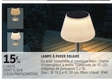 LAMPE À POSER SOLAIRE en promo à 15,90 € chez E.Leclerc LAMPE À POSER SOLAIRE dans le catalogue E.Leclerc