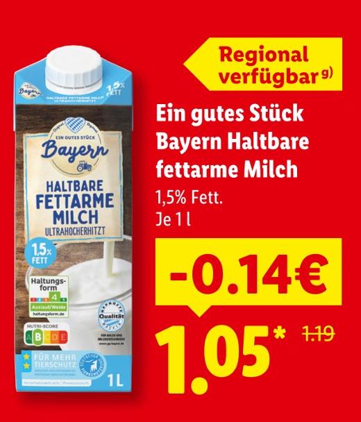Haltbare fettarme Milch