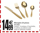 Ménagère 24 pièces en inox en promo chez Carrefour Saint-Quentin à 14,99 €