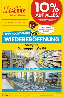 Netto Marken-Discount Prospekt "Wiedereröffnung - 10% AUF ALLES." mit  Seiten (Stuttgart)