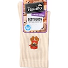 Crew Socken mit Teddy-Motiv beige Gr. 39-42 von Fascino im aktuellen dm-drogerie markt Prospekt für 3,65 €