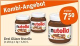 Drei Gläser Nutella Angebote von Nutella bei tegut Germering für 7,50 €