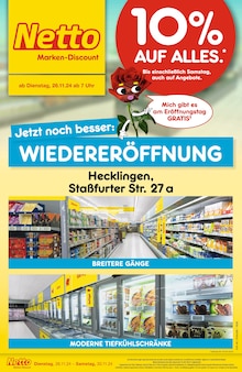 Netto Marken-Discount Prospekt Wiedereröffnung - 10% auf alles mit  Seiten in Hecklingen und Umgebung