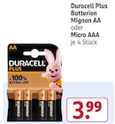 Batterien Mignon AA oder Micro AAA Angebote von Duracell bei Rossmann Pforzheim für 3,99 €