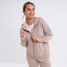 Sweat zippé à capuche molleton beige femme dans le catalogue La Halle