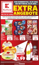 Kaufland Prospekt für Iserlohn mit 8 Seiten Kaufland Prospekt für Iserlohn: "EXTRA-ANGEBOTE", 8 Seiten, 24.09.2026 - 30.09.2026