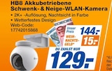 Akkubetriebene Schwenk- & Neige-WLAN-Kamera bei expert im Freiberg Prospekt für 129,00 €