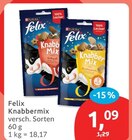 Aktuelle Felix Katzenfutter Angebote bei budni in Lübeck Aktuelles Felix Knabbermix Angebot bei budni in Lübeck ab 1,09 €