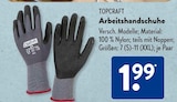 Arbeitshandschuhe Angebote von Topcraft bei ALDI SÜD Hanau für 1,99 €